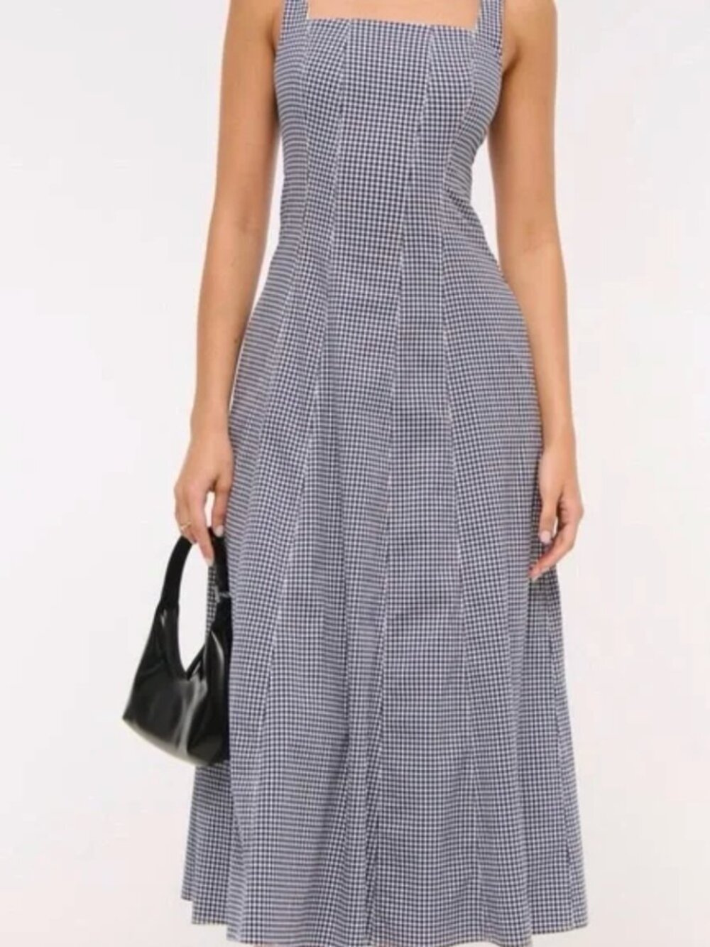 A&F Mila Midi Dress, Gingham, Abercrombie